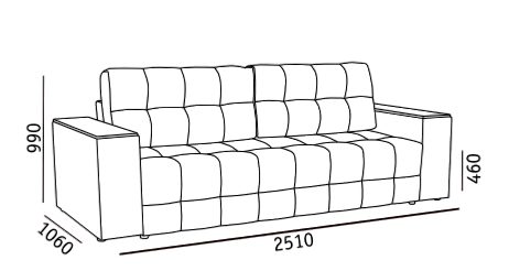 Прямой диван Элегант БД 2022 в Сысерти - изображение 4