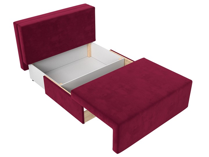 Прямой диван Лагуна, Бордовый/Черный (Микровельвет) в Ревде - изображение 1