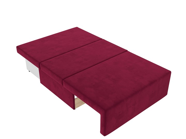 Прямой диван Лагуна, Бордовый/Черный (Микровельвет) в Ревде - изображение 2