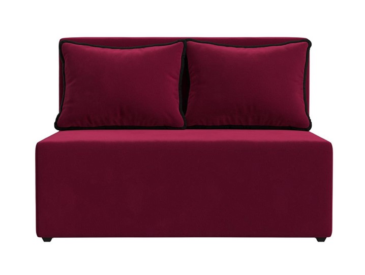 Прямой диван Лагуна, Бордовый/Черный (Микровельвет) в Ревде - изображение 4
