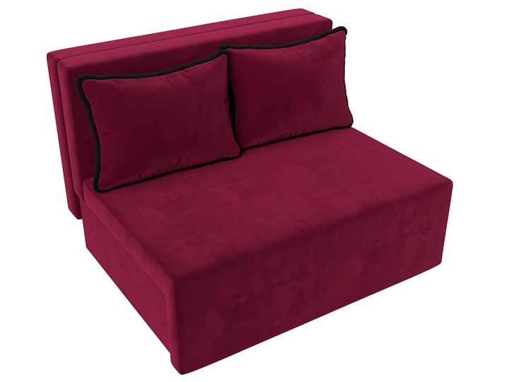 Прямой диван Лагуна, Бордовый/Черный (Микровельвет) в Ревде - изображение 6