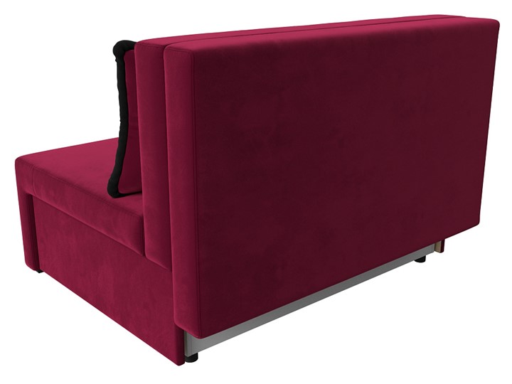 Прямой диван Лагуна, Бордовый/Черный (Микровельвет) в Ревде - изображение 7