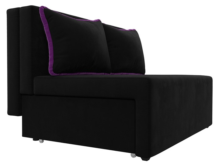 Прямой диван Лагуна, Черный/Фиолетовый (Микровельвет) в Екатеринбурге - изображение 5
