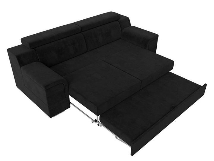 Прямой диван Лига-003 НПБ, Черный (Велюр) в Кушве - изображение 2