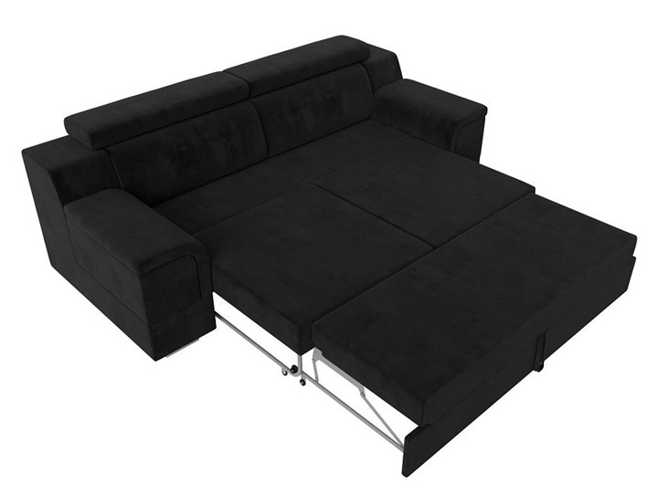 Прямой диван Лига-003 НПБ, Черный (Велюр) в Кушве - изображение 3