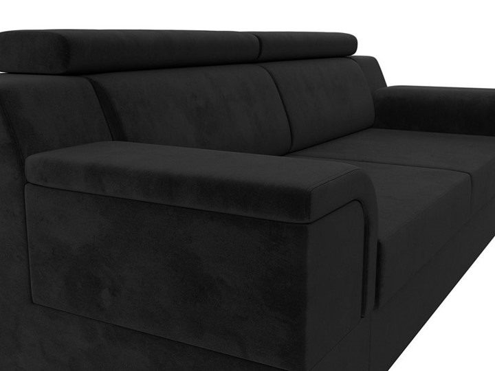 Прямой диван Лига-003 НПБ, Черный (Велюр) в Кушве - изображение 7