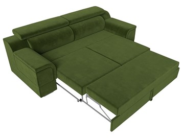 Прямой диван Лига-003 НПБ, Зеленый (Микровельвет) в Кушве - предосмотр 3