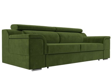 Прямой диван Лига-003 НПБ, Зеленый (Микровельвет) в Кушве