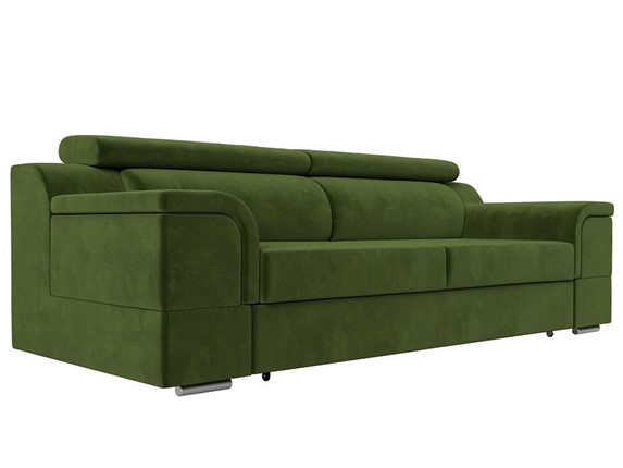 Прямой диван Лига-003 НПБ, Зеленый (Микровельвет) в Кушве - изображение