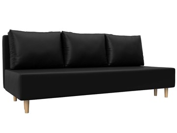 Прямой диван Лига-033, Черный (Экокожа) в Ревде