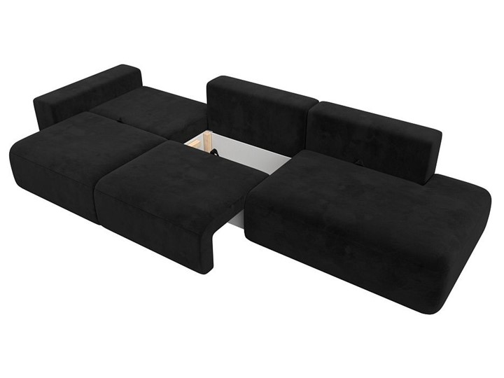 Прямой диван Лига-036 Модерн Лонг, Черный (велюр) в Екатеринбурге - изображение 2