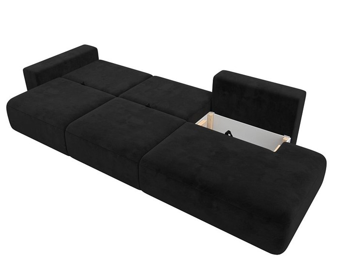 Прямой диван Лига-036 Модерн Лонг, Черный (велюр) в Екатеринбурге - изображение 3