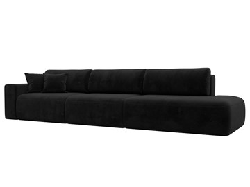 Прямой диван Лига-036 Модерн Лонг, Черный (велюр) в Кушве