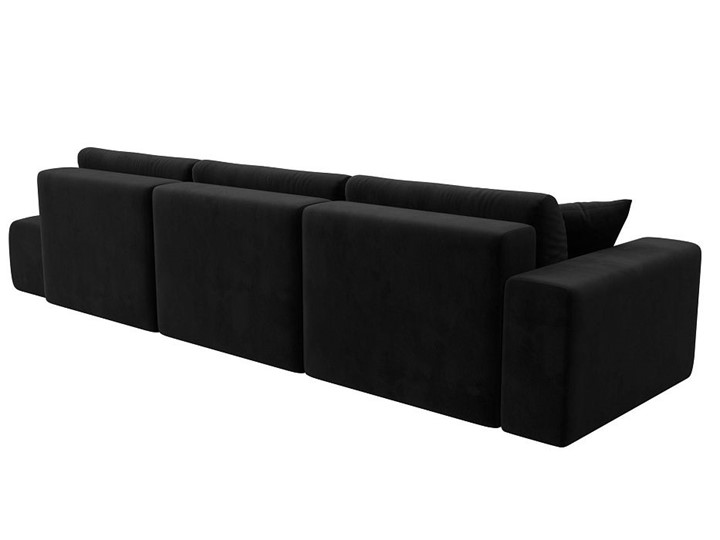 Прямой диван Лига-036 Модерн Лонг, Черный (велюр) в Екатеринбурге - изображение 6