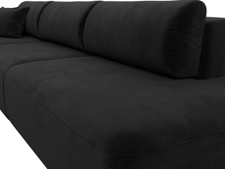 Прямой диван Лига-036 Модерн Лонг, Черный (велюр) в Екатеринбурге - изображение 8