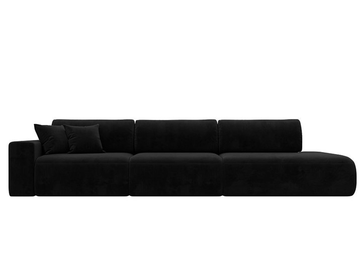 Прямой диван Лига-036 Модерн Лонг, Черный (велюр) в Екатеринбурге - изображение 9