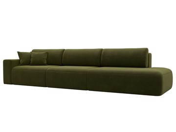 Прямой диван Лига-036 Модерн Лонг, Зеленый (микровельвет) в Кушве