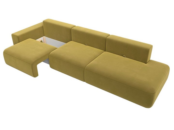 Прямой диван Лига-036 Модерн Лонг, Желтый (микровельвет) в Екатеринбурге - изображение 1