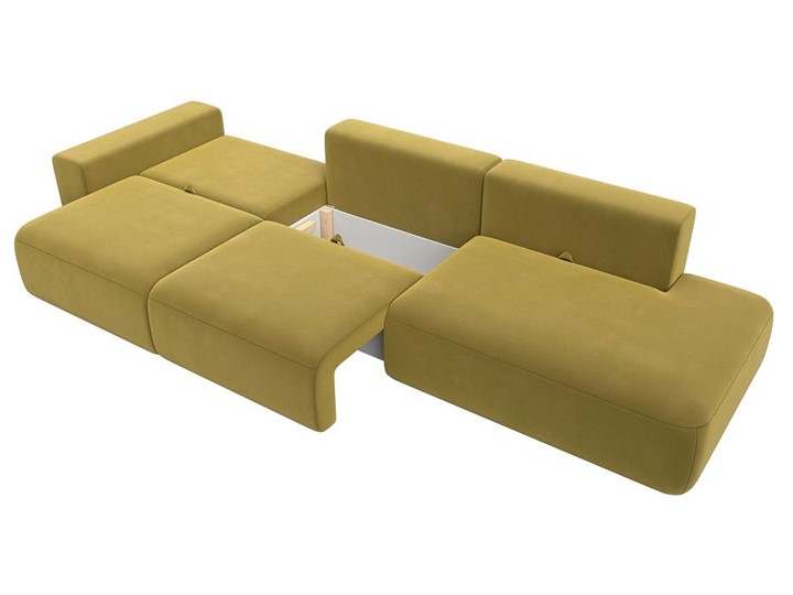 Прямой диван Лига-036 Модерн Лонг, Желтый (микровельвет) в Екатеринбурге - изображение 2