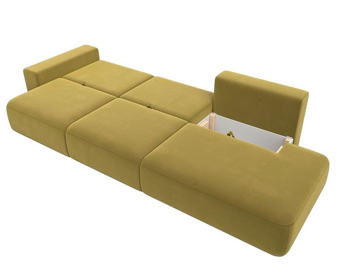 Прямой диван Лига-036 Модерн Лонг, Желтый (микровельвет) в Екатеринбурге - изображение 3