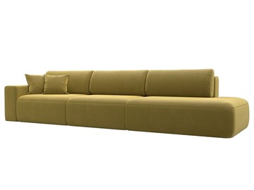 Прямой диван Лига-036 Модерн Лонг, Желтый (микровельвет) в Кушве