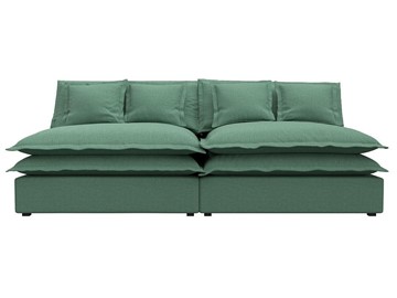 Прямой диван Лига-040, Амур зеленый (рогожка) в Екатеринбурге - предосмотр 1