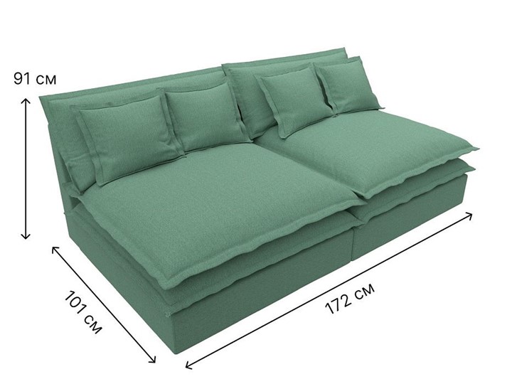 Прямой диван Лига-040, Амур зеленый (рогожка) в Екатеринбурге - изображение 6