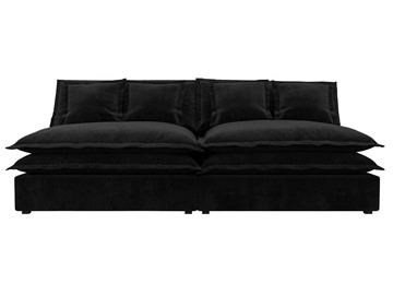 Прямой диван Лига-040, Черный (Велюр) в Ревде - предосмотр 1