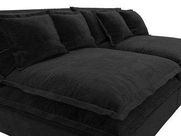Прямой диван Лига-040, Черный (Велюр) в Ревде - предосмотр 3