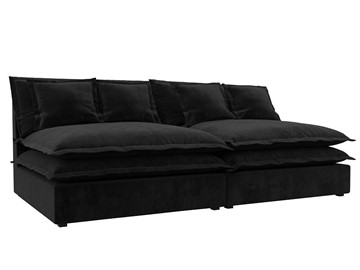 Прямой диван Лига-040, Черный (Велюр) в Ревде
