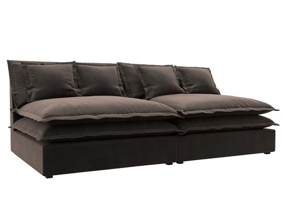 Прямой диван Лига-040, Коричневый (Велюр) в Первоуральске - изображение
