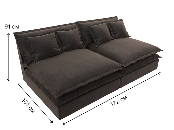 Прямой диван Лига-040, Коричневый (Велюр) в Первоуральске - изображение 6