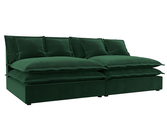 Прямой диван Лига-040, Зеленый (Велюр) в Первоуральске - изображение