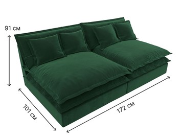 Прямой диван Лига-040, Зеленый (Велюр) в Первоуральске - предосмотр 6