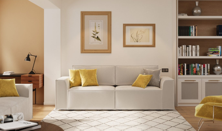 Прямой диван Лофт БЛ1-БП1 (Ремни/Еврокнижка) в Кушве - изображение 3