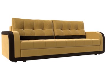Прямой диван Марсель, Желтый/Коричневый (микровельвет) в Кушве