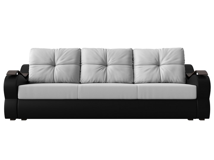 Прямой диван Меркурий еврокнижка, Белый/черный (экокожа) в Екатеринбурге - изображение 1