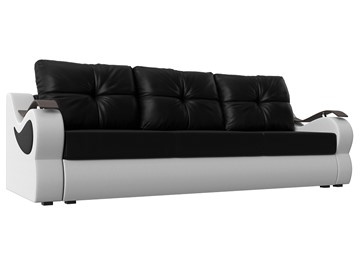 Прямой диван Меркурий еврокнижка, Черный/белый (экокожа) в Ревде
