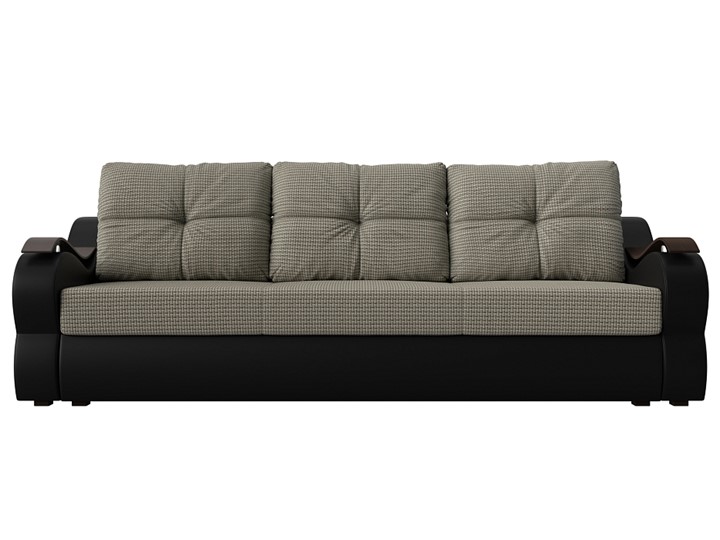 Прямой диван Меркурий еврокнижка, Корфу 02 (рогожка)/черный (экокожа) в Екатеринбурге - изображение 1