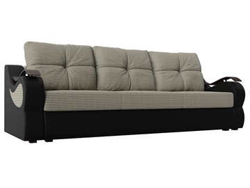 Прямой диван Меркурий еврокнижка, Корфу 02 (рогожка)/черный (экокожа) в Екатеринбурге