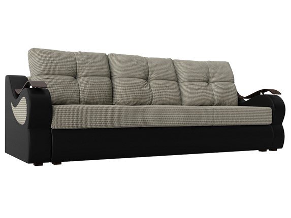 Прямой диван Меркурий еврокнижка, Корфу 02 (рогожка)/черный (экокожа) в Екатеринбурге - изображение