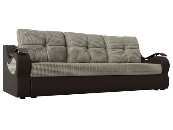 Прямой диван Меркурий еврокнижка, Корфу 02 (рогожка)/коричневый (экокожа) в Екатеринбурге - изображение