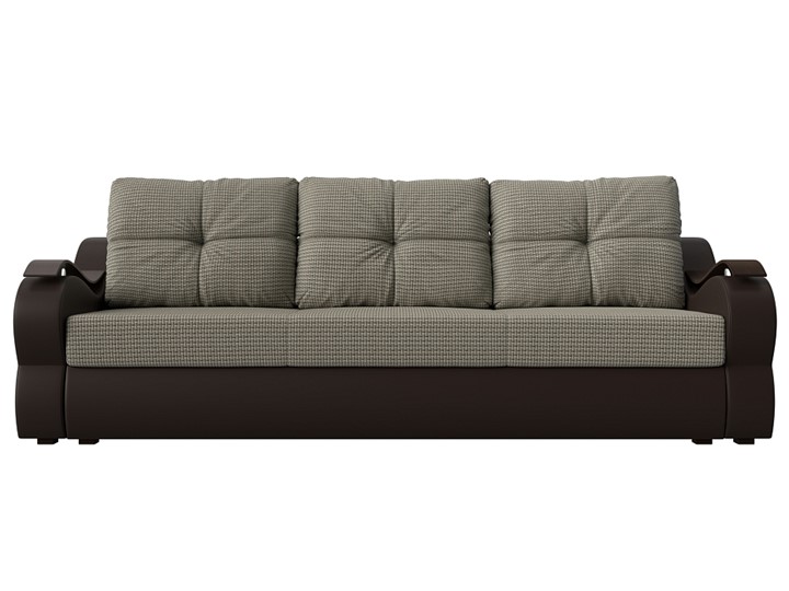 Прямой диван Меркурий еврокнижка, Корфу 02 (рогожка)/коричневый (экокожа) в Екатеринбурге - изображение 1