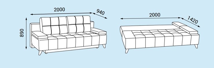 Прямой диван Нео 11 БД в Ревде - изображение 3