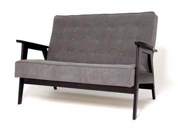 Прямой диван Ретро, двухместный (Темный тон / RS 15 - темно-серый) в Ревде