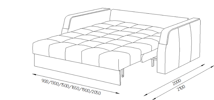 Прямой диван Турин 2 165 (НПБ) в Ревде - изображение 2
