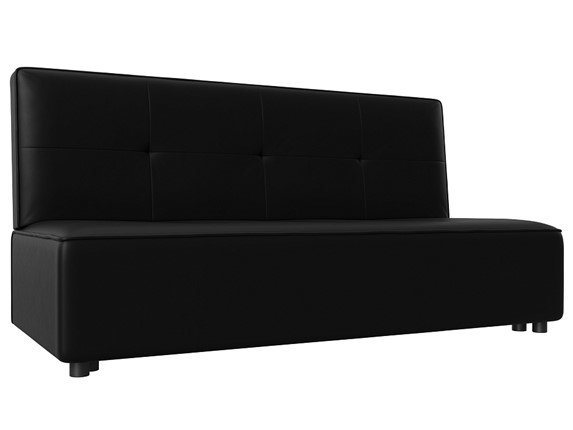 Прямой диван Зиммер, черный (экокожа) в Екатеринбурге - изображение