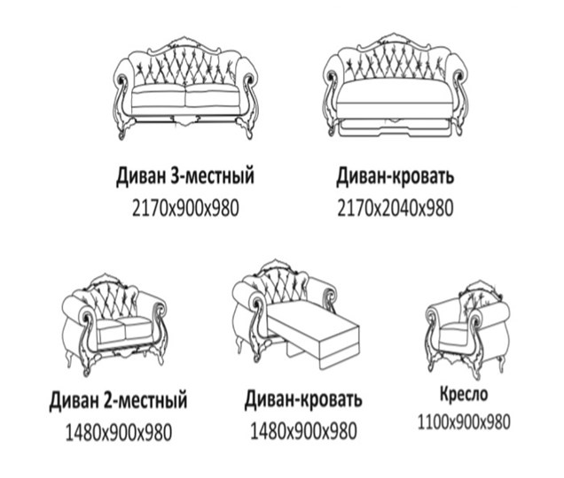 Малый диван Лувр X, ДМ2 в Екатеринбурге - изображение 2
