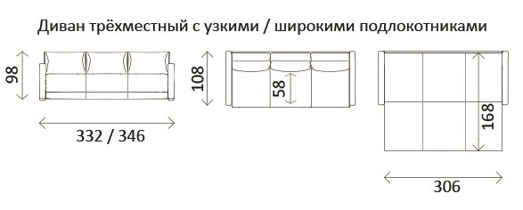 Диван прямой Тридэ БД, узкий подлокотник в Каменске-Уральском - изображение 3