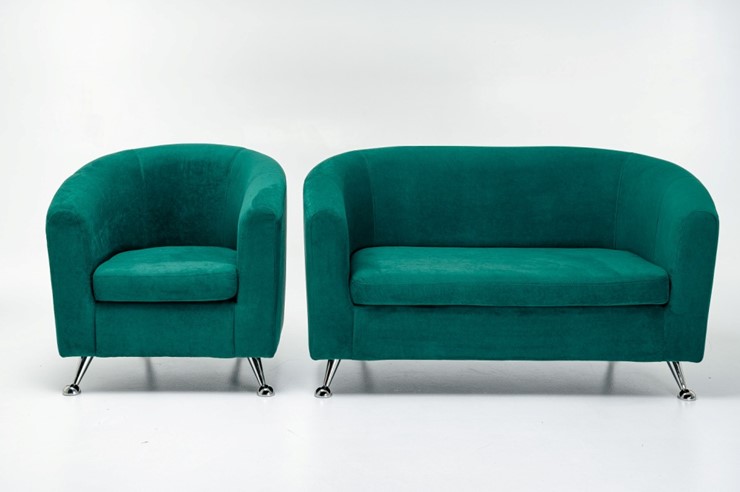 Комплект мебели Брамс  цвет изумрудный диван 2Д + кресло в Ревде - изображение 1